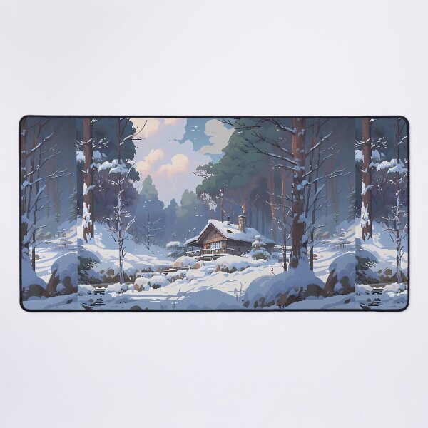 Item preview, Snowy scene of a cottage in the woods - Pixel art designed and sold by octoboobs.