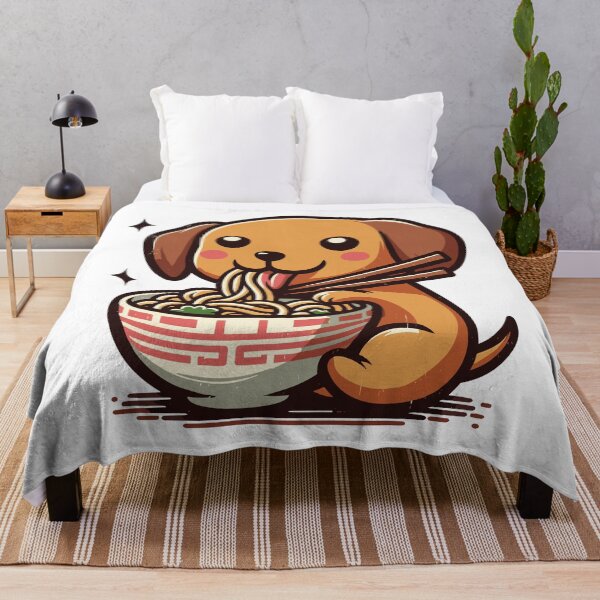 Item preview, Cute english cream dachshund eating ramen designed and sold by TomFrontierArt.