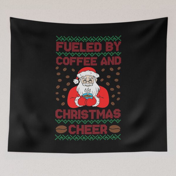 Item preview, Fueled By Coffee and Christmas Cheer Cute Retro Coffee Lover Stocking Stuffer  designed and sold by shopbakas.