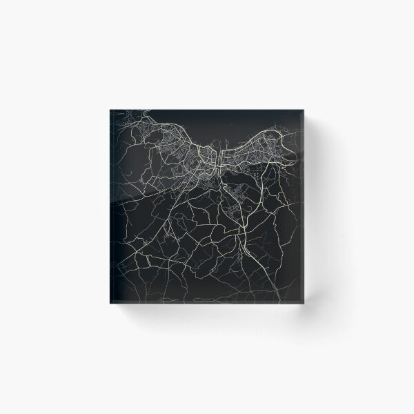 Item preview, Map of Cherbourg-en-Cotentin Black and white designed and sold by Jerhus.