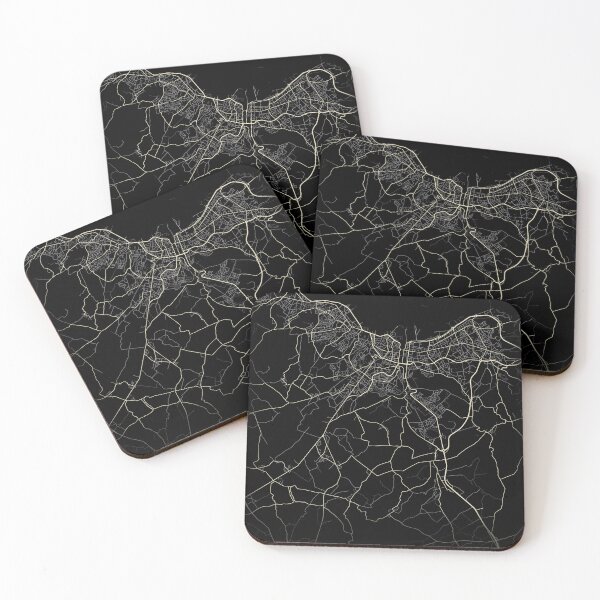 Item preview, Map of Cherbourg-en-Cotentin Black and white designed and sold by Jerhus.