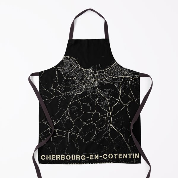 Item preview, Map of Cherbourg-en-Cotentin Black and white designed and sold by Jerhus.