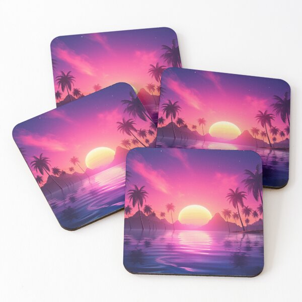 Item preview, Tropical Dreamscape Harmony: Synthwave Sunset designed and sold by Mullet Monkey.