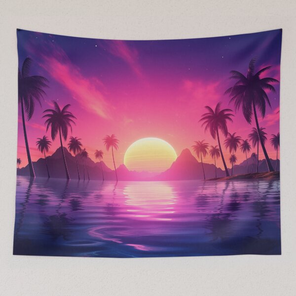 Item preview, Tropical Dreamscape Harmony: Synthwave Sunset designed and sold by Mullet Monkey.