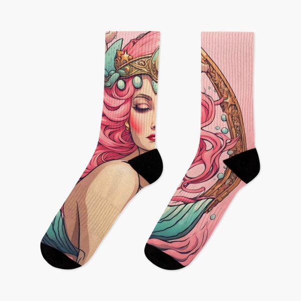 Item preview, Nerina pink hair mermaid bright designed and sold by EclecticDen.