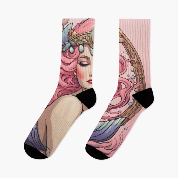 Item preview, Nerina pink hair mermaid purple tail designed and sold by EclecticDen.