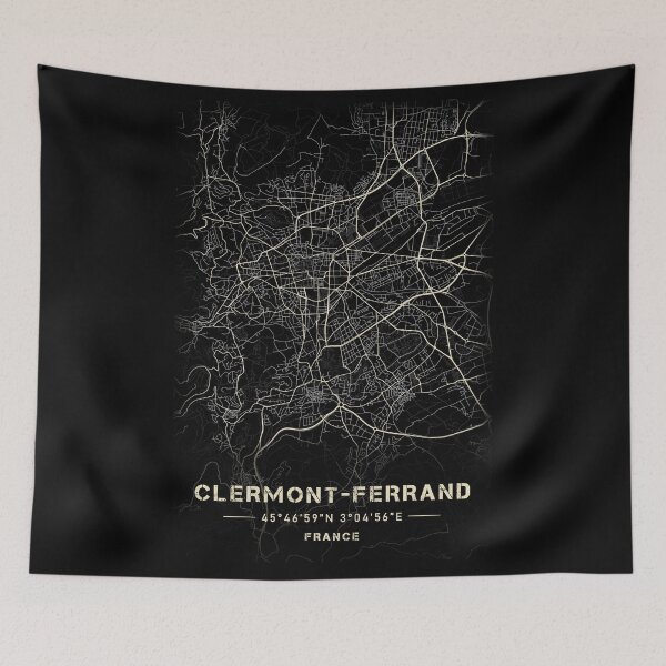 Item preview, Map of Clermont-Ferrand Black and white designed and sold by Jerhus.
