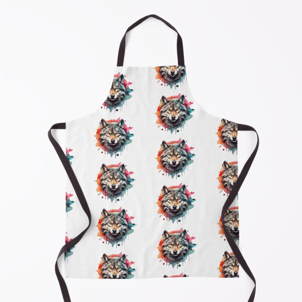 Item preview, powerful colorful wolf face, monochrome background designed and sold by hamza243.