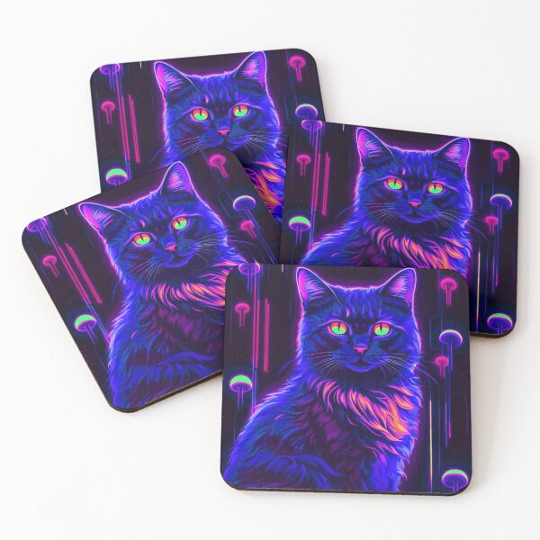 Item preview, Bix the cat blue neon designed and sold by EclecticDen.
