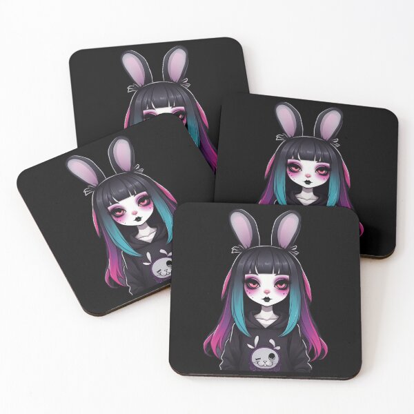 Item preview, Emo Rabbit Girl, Goth Bunny, Kawaii designed and sold by Burn-Ego.