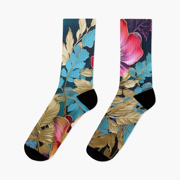 Item preview, Gold Metallic Pink Floral Print designed and sold by whitecat23.