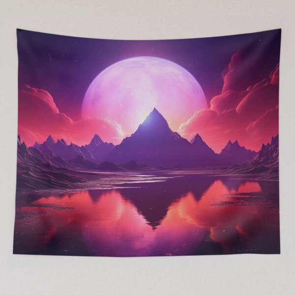 Item preview, Vaporwave Shores: Neon Twilight Lagoon designed and sold by Mullet Monkey.