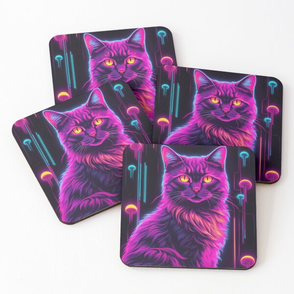 Item preview, Bix the cat purple neon designed and sold by EclecticDen.