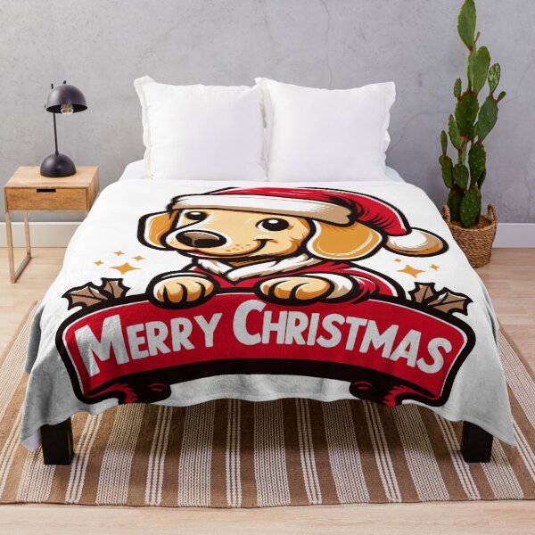 Item preview, English cream dachshund merry christmas designed and sold by TomFrontierArt.