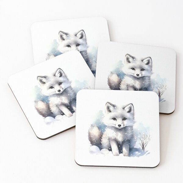 Item preview, Arctic fox watercolor designed and sold by Motivburg.