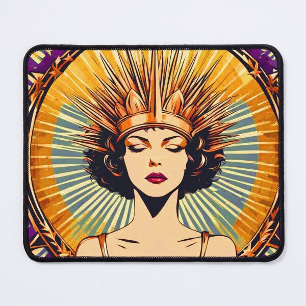 Item preview, Myrtle art deco lady with crown bright purple designed and sold by EclecticDen.