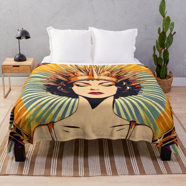 Item preview, Myrtle art deco lady with crown bright purple designed and sold by EclecticDen.