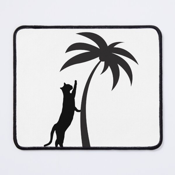 Item preview, Black cat stretching on the palm tree designed and sold by stayfreshbyme.