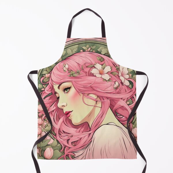 Item preview, Celia art deco woman pink hair muted designed and sold by EclecticDen.