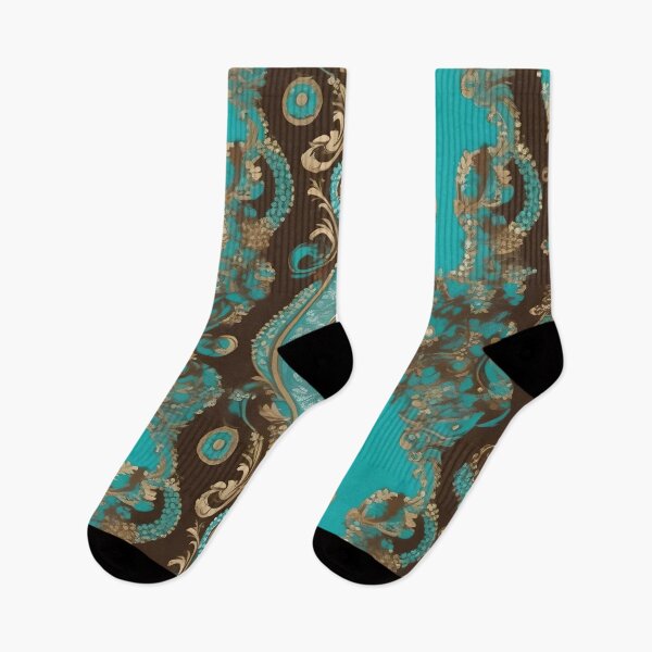 Item preview, Turquoise & Brown Damask designed and sold by DesignsByPrnces.