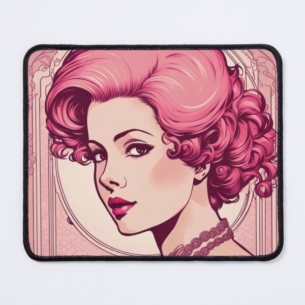 Item preview, Ethyl pink art deco woman designed and sold by EclecticDen.