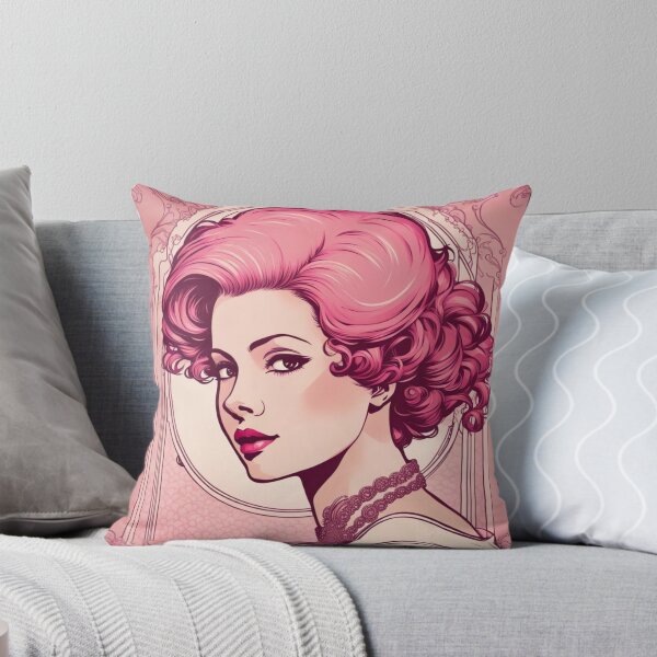 Item preview, Ethyl pink art deco woman designed and sold by EclecticDen.
