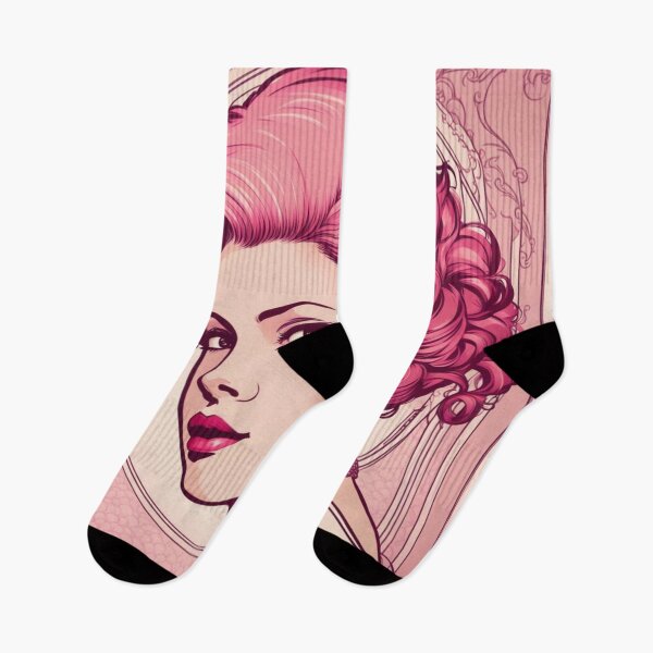 Item preview, Ethyl pink art deco woman designed and sold by EclecticDen.