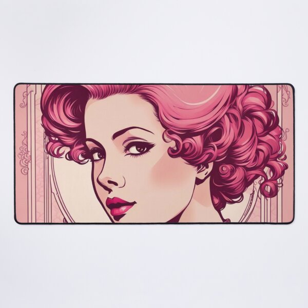 Item preview, Ethyl pink art deco woman designed and sold by EclecticDen.