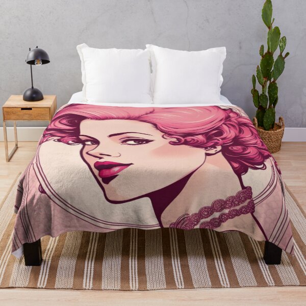 Item preview, Ethyl pink art deco woman designed and sold by EclecticDen.
