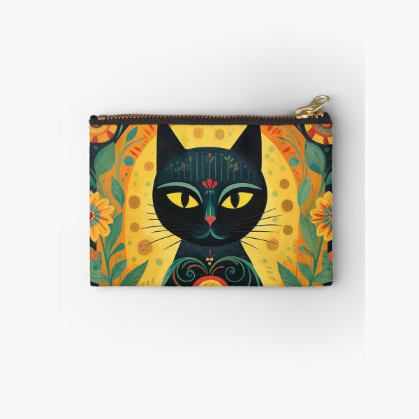 Item preview,  Black Cat Onio & Flowers Mexican Folklore Art  designed and sold by GrinGalore.