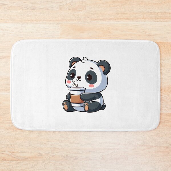 Item preview, Adorable Panda drinking coffee designed and sold by cave-canvas.
