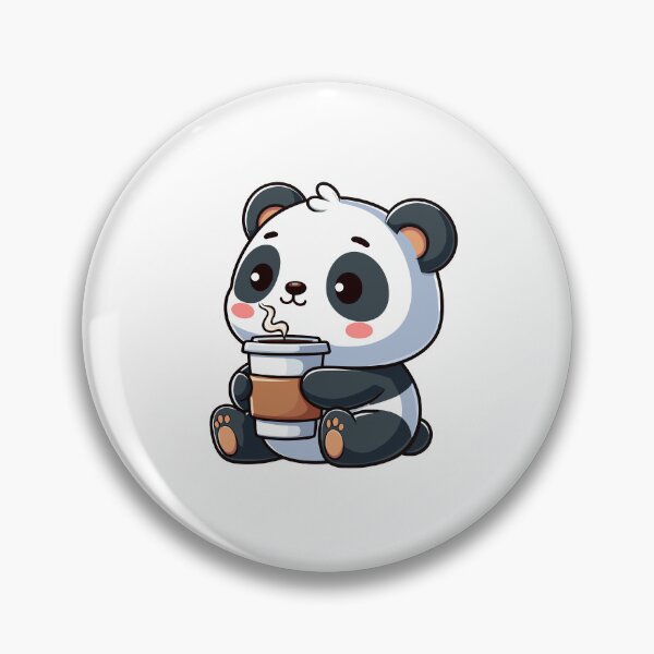 Item preview, Adorable Panda drinking coffee designed and sold by cave-canvas.
