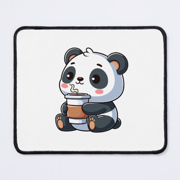 Item preview, Adorable Panda drinking coffee designed and sold by cave-canvas.