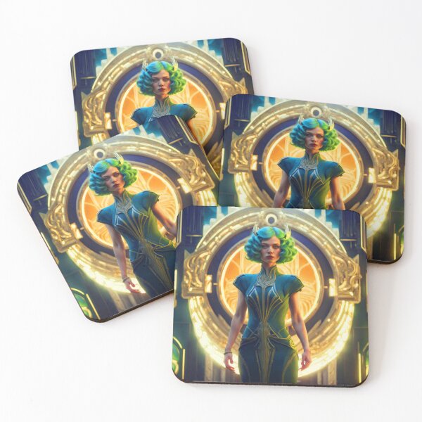 Item preview, Pearl Green aqua Hair Art deco woman bright designed and sold by EclecticDen.