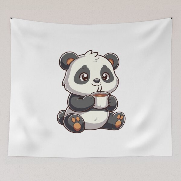 Item preview, Cute Panda coffee time designed and sold by cave-canvas.