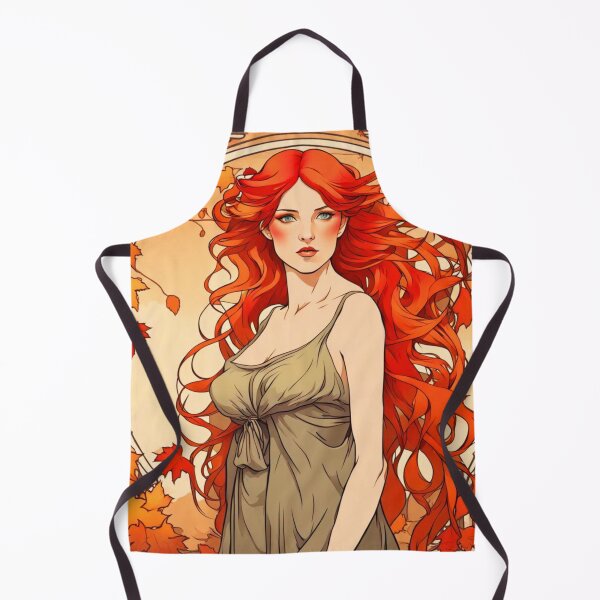 Item preview, Autum art deco woman fall red orange designed and sold by EclecticDen.