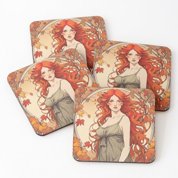 Item preview, Autum art deco woman fall designed and sold by EclecticDen.