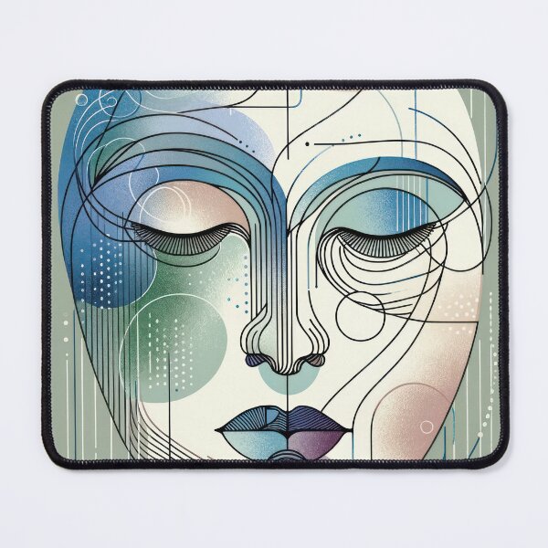 Item preview, Contemplative Abstract Line Art Portrait designed and sold by Vlark555.
