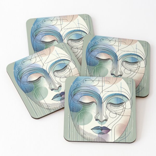 Item preview, Contemplative Abstract Line Art Portrait designed and sold by Vlark555.