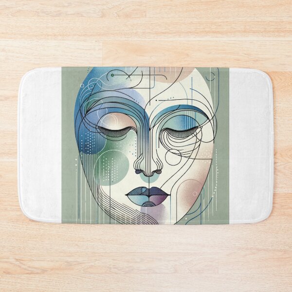 Item preview, Contemplative Abstract Line Art Portrait designed and sold by Vlark555.