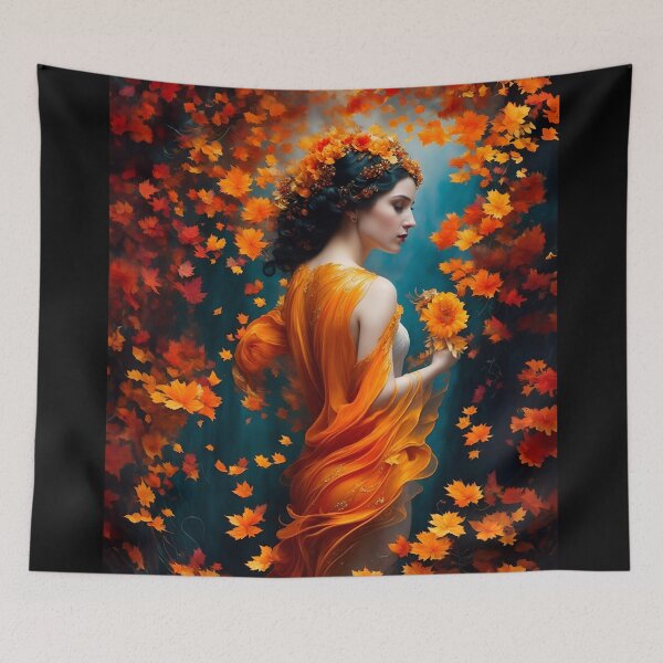 Item preview, Charming seductive Nymph in autumn forest designed and sold by Fantasymachine.