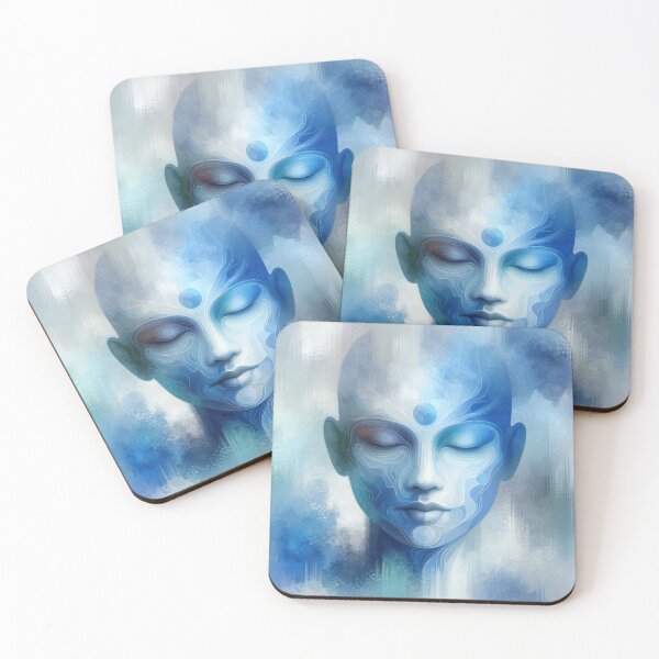 Item preview, Ethereal Blue Abstract Face Art designed and sold by Vlark555.