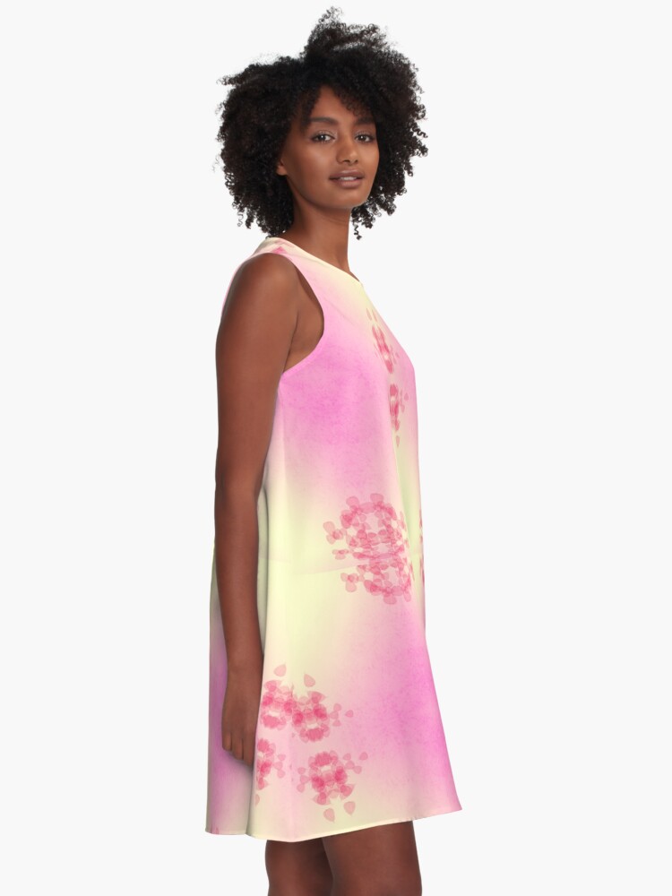 Thumbnail 2 of 4, A-Line Dress, Strawberry Lemonade Blush designed and sold by efgracearts.