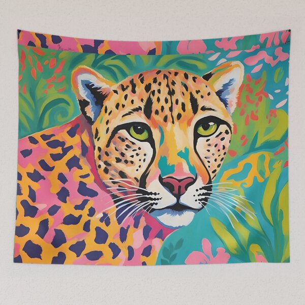 Item preview, Portrait of a preppy cheetah designed and sold by SophieClimaArt.