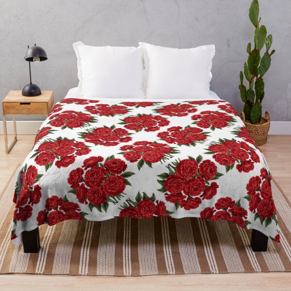 Item preview, Red Carnation Flowers Seamless Pattern designed and sold by Petalandfur.