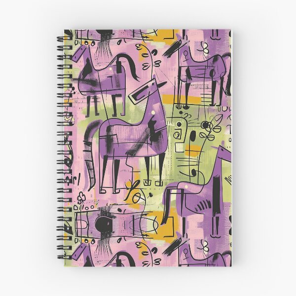 Item preview, Purple Horse Girl Abstract Pattern with Horses designed and sold by FloralZoo.