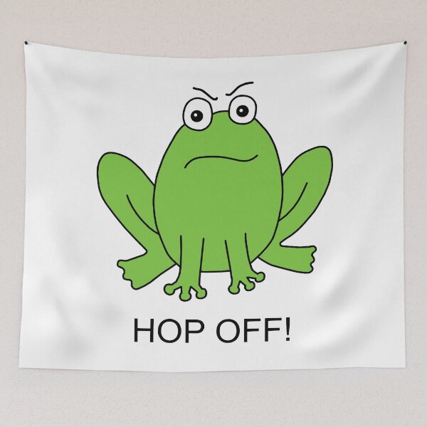 Item preview, Hop Off! Angry Cute Cartoon Frog designed and sold by Scat the cat.