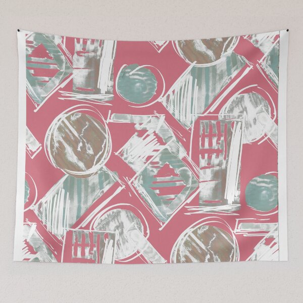 Item preview, Geometric watercolor pink designed and sold by Alessandro Remo Mazzoni Remotextiles.