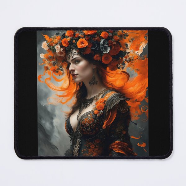 Item preview, Charming seductive Nymph with orange roses designed and sold by Fantasymachine.