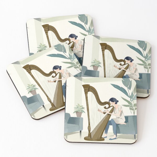 Item preview, Woman playing the harp designed and sold by LTI-Stickers.